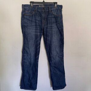 Silver Nash Jeans Men's 34x32 Straight Leg Heritage Denim Dark Wash Blue T12
